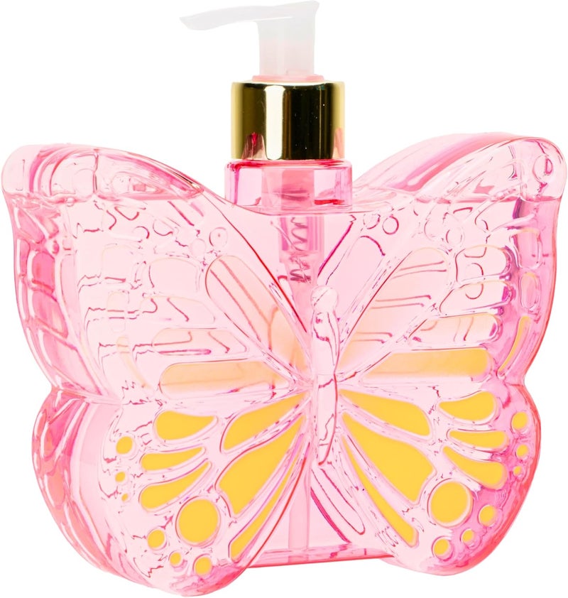simple pleasures Pink Butterfly Honeysuckle Scented Liquid Hand Soap Dispenser - Plastic Novelty Decorative Refillable Hand Pump for Kitchen Countertops and Bathroom Sinks 500ML - Image 4